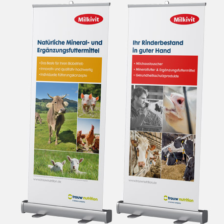 Throw Nutrition Roll-up für Messen